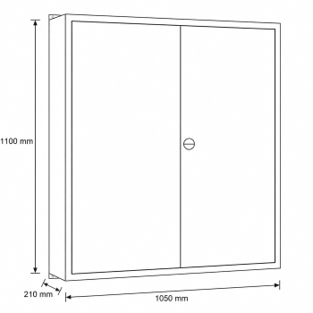 Preview: Schiegl Zählerschrank 3.HZ 2 Zähler, 2 Verteiler, APZ, 1100mm (Maße)