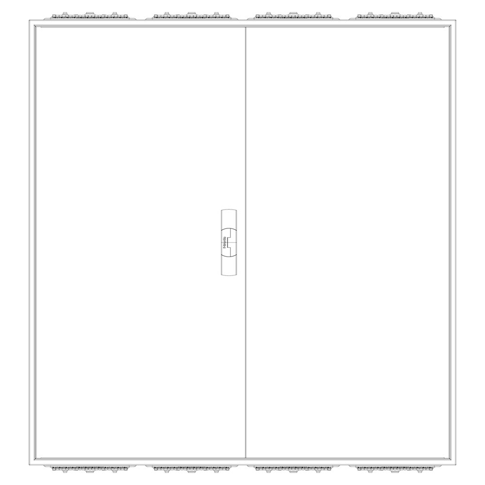 F-Tronic Zählerschrank eHZ 4 Zähler, 2 Verteiler, APZ, 1100mm (Front)