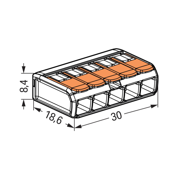Dosenklemmen COMPACT 5-​polig | VPE 25 Stk | WAGO (Daten)