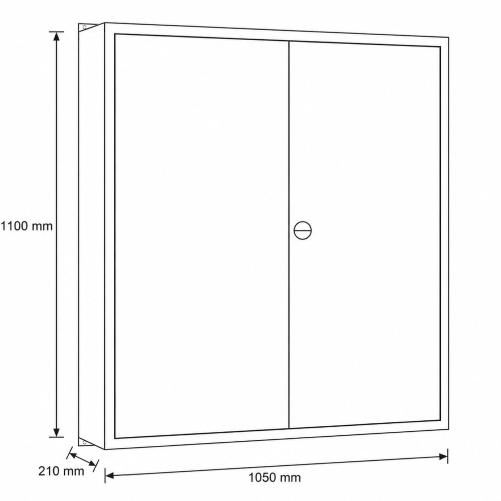 Schiegl Zählerschrank 3.HZ 2 Zähler, 2 Verteiler, APZ, 1100mm (Maße)