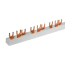 Gabel-Phasenschiene, 10mm², 3-polig, mit Endkappen, kürzbar | POLLMANN